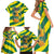 Lome Togo Sunset Family Matching Short Sleeve Bodycon Dress and Hawaiian Shirt with Palm Trees and Ocean Embrace Design