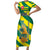 Lome Togo Sunset Family Matching Short Sleeve Bodycon Dress and Hawaiian Shirt with Palm Trees and Ocean Embrace Design