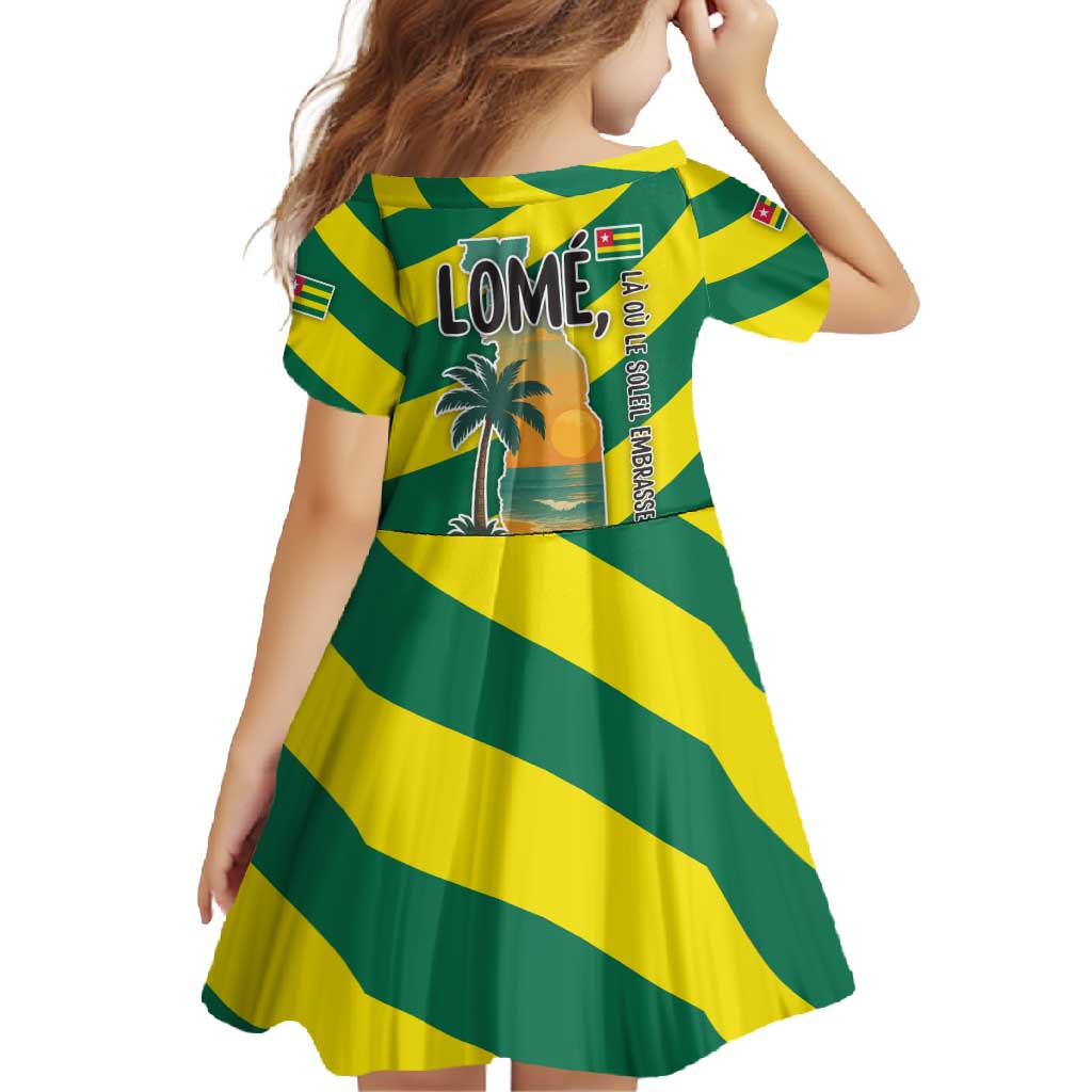 Lome Togo Sunset Family Matching Summer Maxi Dress and Hawaiian Shirt with Palm Trees and Ocean Embrace Design
