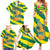 Lome Togo Sunset Family Matching Summer Maxi Dress and Hawaiian Shirt with Palm Trees and Ocean Embrace Design