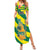 Lome Togo Sunset Family Matching Summer Maxi Dress and Hawaiian Shirt with Palm Trees and Ocean Embrace Design