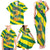 Lome Togo Sunset Family Matching Tank Maxi Dress and Hawaiian Shirt with Palm Trees and Ocean Embrace Design