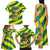 Lome Togo Sunset Family Matching Tank Maxi Dress and Hawaiian Shirt with Palm Trees and Ocean Embrace Design