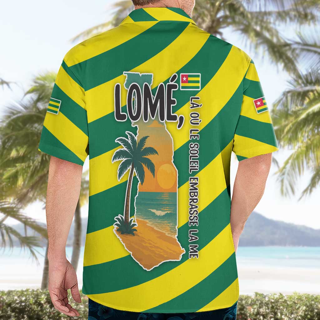 Lome Togo Sunset Hawaiian Shirt with Palm Trees and Ocean Embrace Design