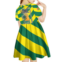 Lome Togo Sunset Kid Short Sleeve Dress with Palm Trees and Ocean Embrace Design