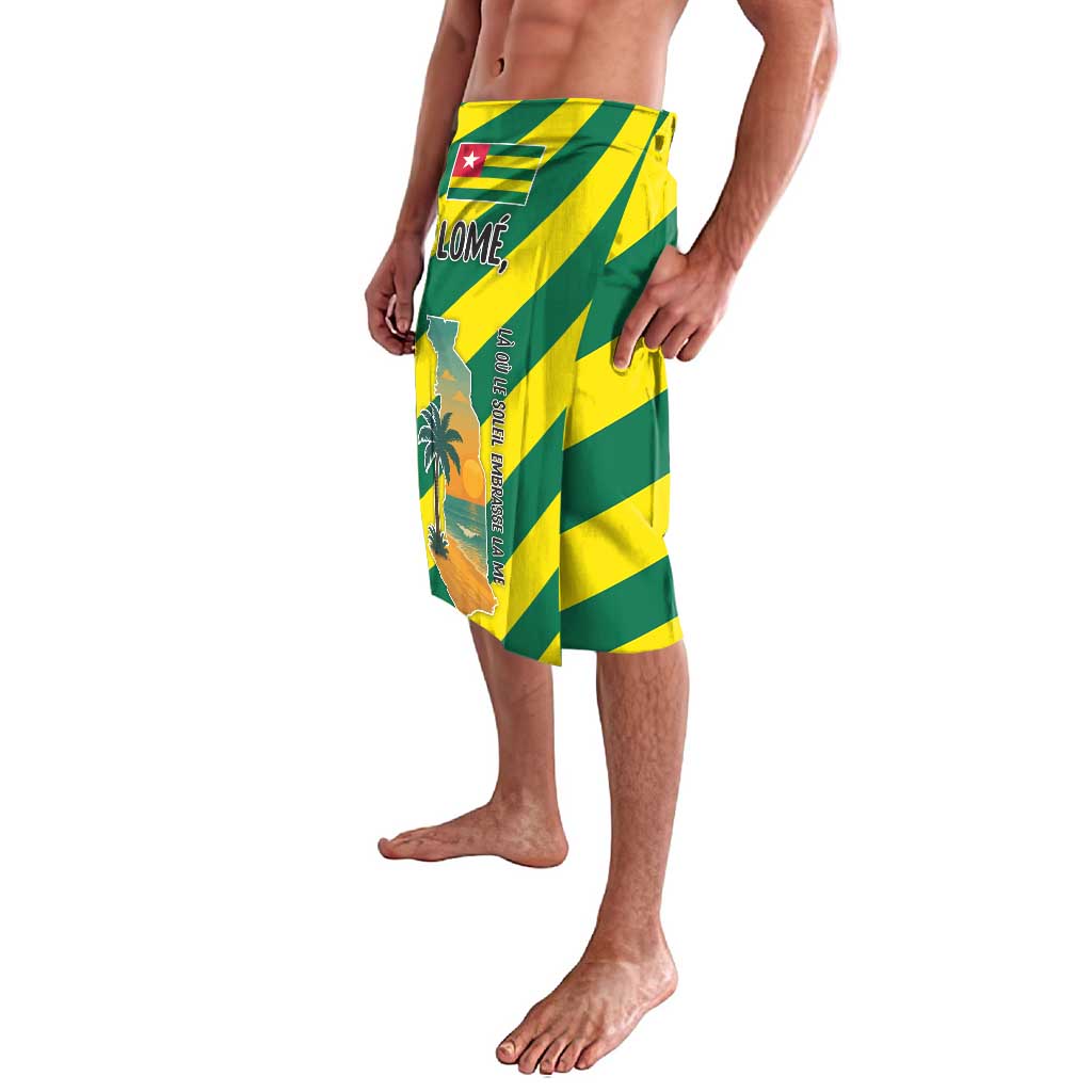 Lome Togo Sunset Lavalava with Palm Trees and Ocean Embrace Design