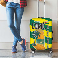 Lome Togo Sunset Luggage Cover with Palm Trees and Ocean Embrace Design