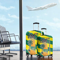 Lome Togo Sunset Luggage Cover with Palm Trees and Ocean Embrace Design