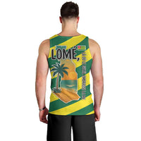 Lome Togo Sunset Men Tank Top with Palm Trees and Ocean Embrace Design