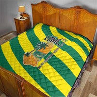 Lome Togo Sunset Quilt with Palm Trees and Ocean Embrace Design