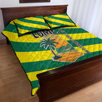 Lome Togo Sunset Quilt Bed Set with Palm Trees and Ocean Embrace Design