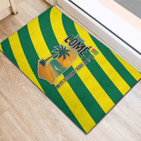 Lome Togo Sunset Rubber Doormat with Palm Trees and Ocean Embrace Design