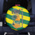 Lome Togo Sunset Spare Tire Cover with Palm Trees and Ocean Embrace Design