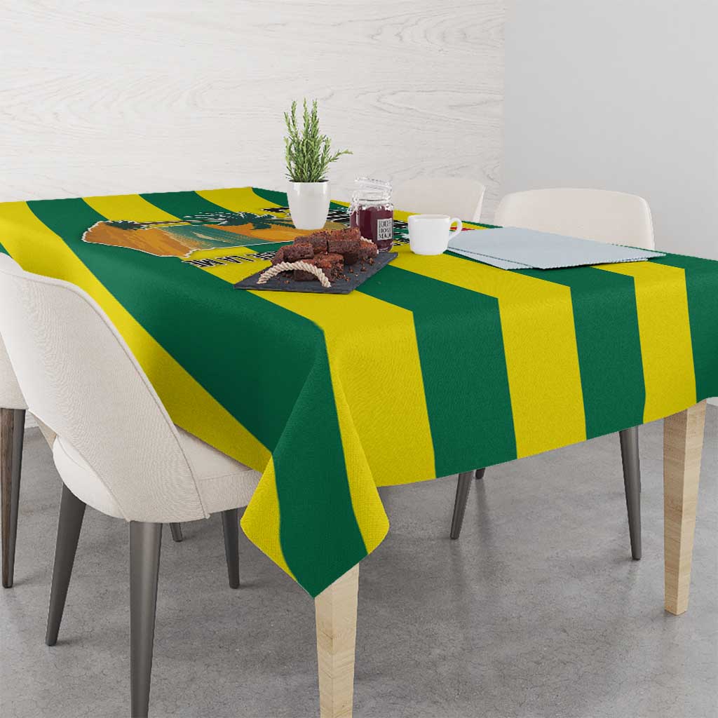 Lome Togo Sunset Tablecloth with Palm Trees and Ocean Embrace Design