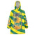 Lome Togo Sunset Wearable Blanket Hoodie with Palm Trees and Ocean Embrace Design