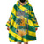 Lome Togo Sunset Wearable Blanket Hoodie with Palm Trees and Ocean Embrace Design