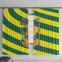 Lome Togo Sunset Window Curtain with Palm Trees and Ocean Embrace Design