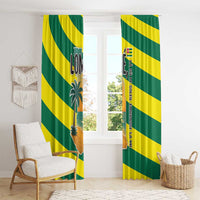 Lome Togo Sunset Window Curtain with Palm Trees and Ocean Embrace Design