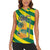 Lome Togo Sunset Women Sleeveless Polo Shirt with Palm Trees and Ocean Embrace Design