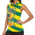 Lome Togo Sunset Women Sleeveless Polo Shirt with Palm Trees and Ocean Embrace Design
