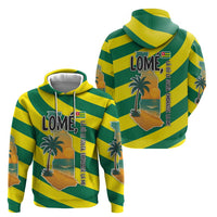 Lome Togo Sunset Zip Hoodie with Palm Trees and Ocean Embrace Design