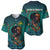 Togo Futuristic Afrocentric Woman Baseball Jersey with Flag and Stars Design