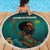 Togo Futuristic Afrocentric Woman Beach Blanket with Flag and Stars Design