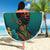 Togo Futuristic Afrocentric Woman Beach Blanket with Flag and Stars Design