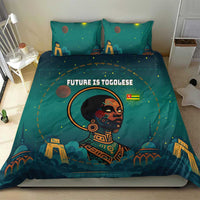 Togo Futuristic Afrocentric Woman Bedding Set with Flag and Stars Design