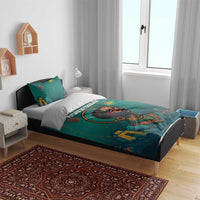 Togo Futuristic Afrocentric Woman Bedding Set with Flag and Stars Design