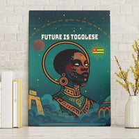 Togo Futuristic Afrocentric Woman Canvas Wall Art with Flag and Stars Design