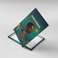 Togo Futuristic Afrocentric Woman Canvas Wall Art with Flag and Stars Design