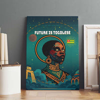 Togo Futuristic Afrocentric Woman Canvas Wall Art with Flag and Stars Design