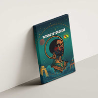 Togo Futuristic Afrocentric Woman Canvas Wall Art with Flag and Stars Design