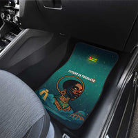 Togo Futuristic Afrocentric Woman Car Mats with Flag and Stars Design