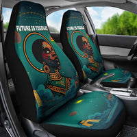 Togo Futuristic Afrocentric Woman Car Seat Cover with Flag and Stars Design