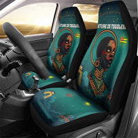 Togo Futuristic Afrocentric Woman Car Seat Cover with Flag and Stars Design