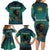 Togo Futuristic Afrocentric Woman Family Matching Long Sleeve Bodycon Dress and Hawaiian Shirt with Flag and Stars Design
