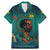 Togo Futuristic Afrocentric Woman Family Matching Mermaid Dress and Hawaiian Shirt with Flag and Stars Design