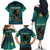 Togo Futuristic Afrocentric Woman Family Matching Off The Shoulder Long Sleeve Dress and Hawaiian Shirt with Flag and Stars Design