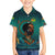 Togo Futuristic Afrocentric Woman Family Matching Off Shoulder Maxi Dress and Hawaiian Shirt with Flag and Stars Design