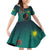 Togo Futuristic Afrocentric Woman Family Matching Off Shoulder Short Dress and Hawaiian Shirt with Flag and Stars Design