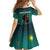 Togo Futuristic Afrocentric Woman Family Matching Off Shoulder Short Dress and Hawaiian Shirt with Flag and Stars Design