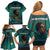 Togo Futuristic Afrocentric Woman Family Matching Off Shoulder Short Dress and Hawaiian Shirt with Flag and Stars Design