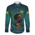 Togo Futuristic Afrocentric Woman Family Matching Off Shoulder Short Dress and Hawaiian Shirt with Flag and Stars Design