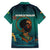 Togo Futuristic Afrocentric Woman Family Matching Summer Maxi Dress and Hawaiian Shirt with Flag and Stars Design