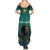 Togo Futuristic Afrocentric Woman Family Matching Summer Maxi Dress and Hawaiian Shirt with Flag and Stars Design