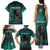 Togo Futuristic Afrocentric Woman Family Matching Tank Maxi Dress and Hawaiian Shirt with Flag and Stars Design