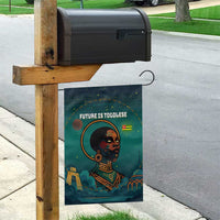 Togo Futuristic Afrocentric Woman Garden Flag with Flag and Stars Design