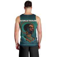 Togo Futuristic Afrocentric Woman Men Tank Top with Flag and Stars Design